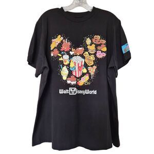 Disney Parks Disney Eats Mickey Snack Foods Black Graphic Shirt 2024 Sz XL